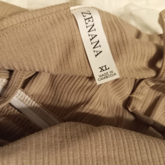 Zenana women's double layer ribbed maxi dress in Ash Mocha XL - Picture 4 of 7